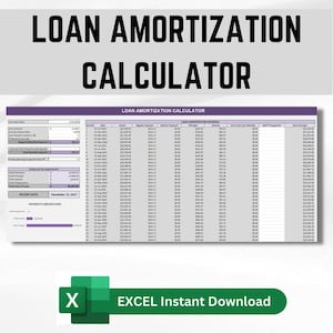 Loan Amortization Calculator | Loan Amortization Schedule | Amortization Spreadsheet | Personal Finance | Excel | Debt Payoff