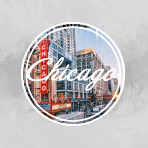 Adesivo Chicago / Adesivo per laptop / Adesivo idroelettrico / Adesivo per bagagli / Chicago / Souvenir di Chicago / Adesivo da viaggio / Adesivo per le vacanze