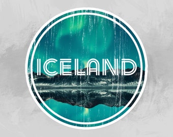 Iceland Sticker | Iceland | Hydroflask Sticker | Luggage Sticker | Laptop Sticker | Travel Sticker | Northern Lights | Vacation Sticker