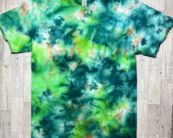 Tie dye T-shirt | Turquoise Neon green tie dye | Triple color tie dye | Gender neutral | Ice dye