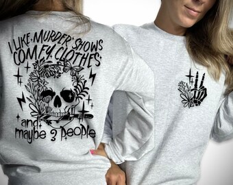Murder Show Crewneck | Comfy Clothes sweatshirt | Fall sublimation sweatshirt| Crime show addict | Halloween sweatshirt