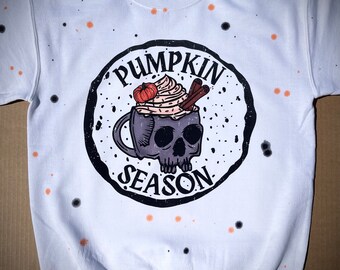 Pumpkin Season paint splatter sweatshirt| Womens fall sweatshirt | Fall Vibes sweatshirt | Skull sweatshirt