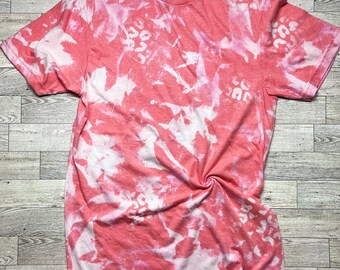 Bleached T-shirt | Bleached Coral pink tshirt | Leopard Print | Bleached blank | Sublimation tee | Poly Cotton tshirt