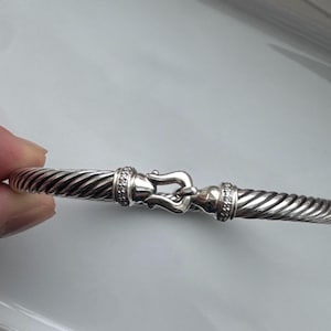 David Yurman 5mm Cable Classics Diamond Buckle Bracelet size medium