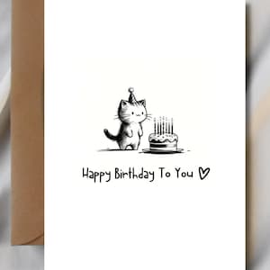 Süße Karte zum Geburtstag mit Kätzchen | Alles Gute zum Geburtstag, Süße Geburtstagskarte, Katze Geburtstagskarte, Kawaii Geburtstagskarte, Bezaubernd, Geschenk für Katzenliebhaber