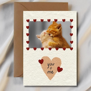 Carte d'amour pour la Saint-Valentin chatons - chat, anniversaire de mariage, romantique, couple, amoureux des chats, adorable, kawaii, numérique, coeurs, cadeau de la Saint-Valentin