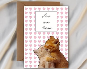 Cute Anniversary Card | Kittens, Cats, For Cat Lovers, Valentine's, Cat Greeting Card, Gifts For Cat Lovers, For Him, For Her, Romantic, Art
