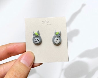 The "Totoro and Doubleganger" set - Handmade Anime Inspired Polymer Clay Studs