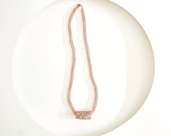 Julia II Necklace Crochet  wire Tube.