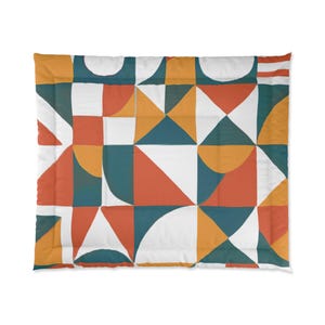 Retro Geometric Pattern Comforter | Mid Century Modern Quilt Cover