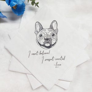 Custom Pet Portrait Napkins: Dog Wedding, Birthday Party