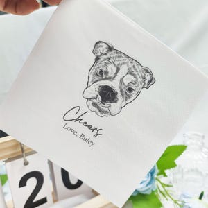 Custom Pet Portrait Napkins: Dog & Cat Wedding, Shower Decor