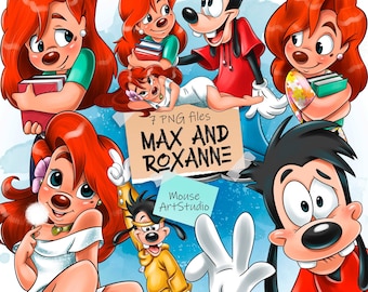 Max and Roxanne, A Goofy Movie, Sublimation Design, Digital Illustration, Instant Download