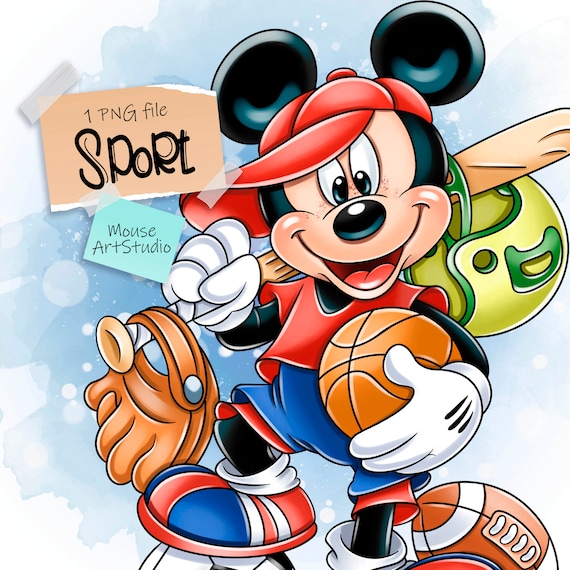 スポーツ選手 Mickey Mickey is an Athlete, Sublimation Design, Digital Illustration