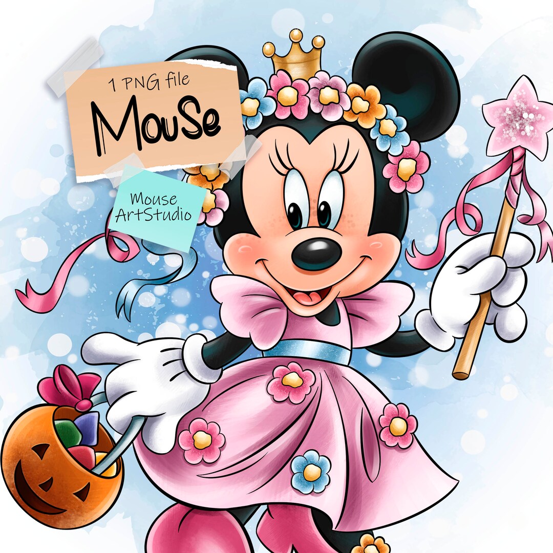 Minnie Mouse, Halloween, Sublimation Design, Digital Illustration ...