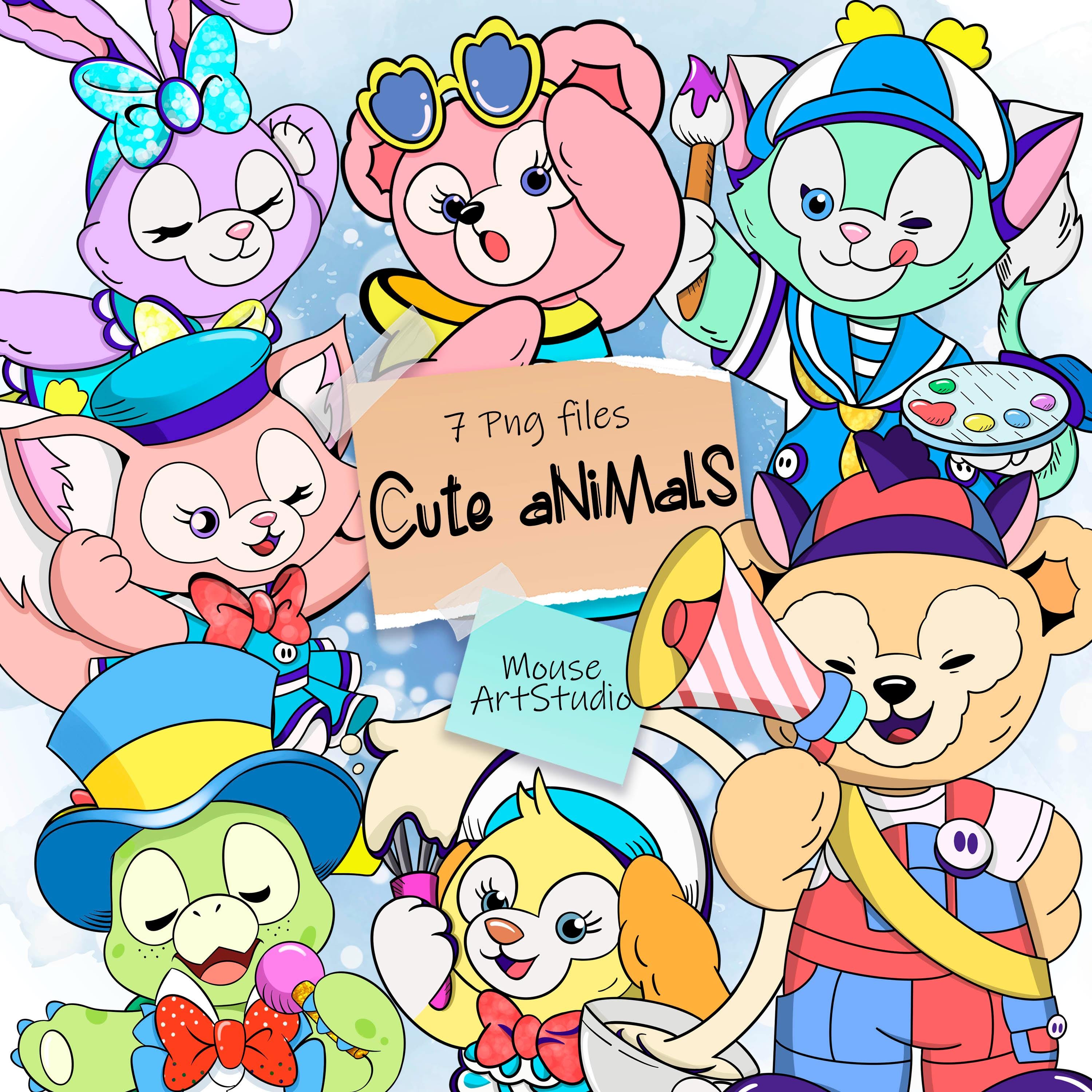 Duffy and Friends Clipart, Animal Illustrations (digital Download