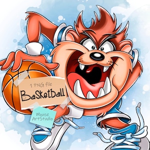 Basketball, Taz, Tasmanian Devil, Sublimation Design, Digital Illustration, Instant Download