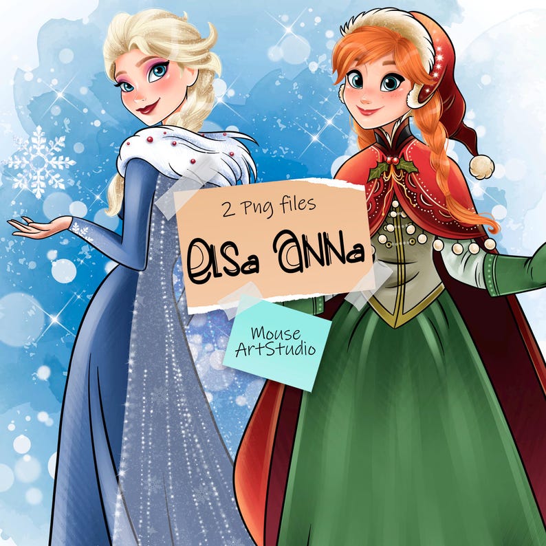 Elsa Text Elsa and Anna, Princesses, Two Sisters, Christmas, Sublimation Design ...