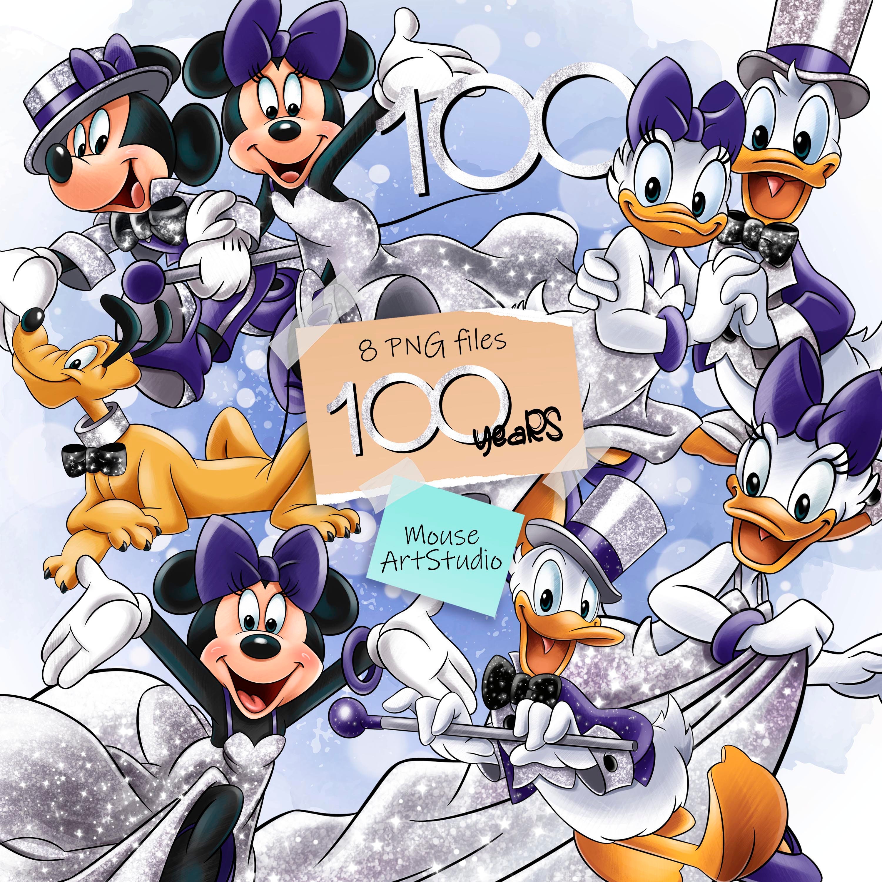 Mickey and Minnie 100 Years PNG Clipart: Donald, Daisy, Pluto
