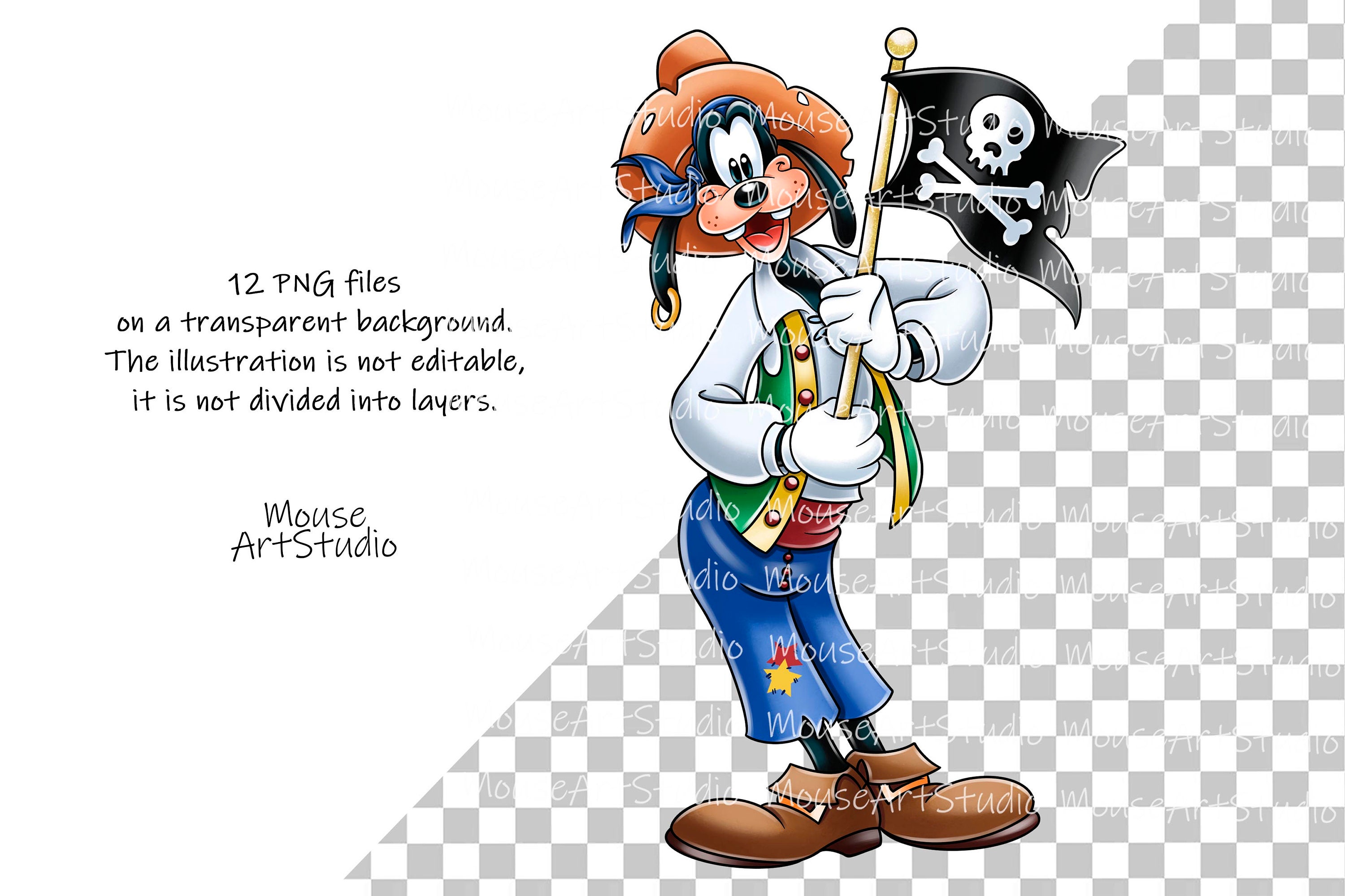 Pirates, Mickey Mouse and His Friends, Sublimation Design, Digital