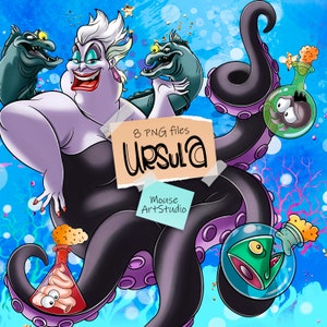Ursula, The Evil Witch, Octopus, Sublimation Design, Digital Illustration, Instant Download
