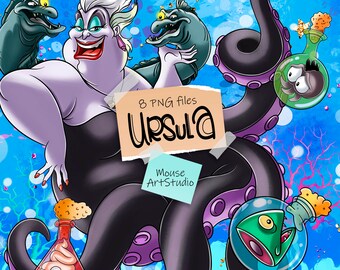 Ursula, the Evil Witch, Octopus, Sublimation Design, Digital