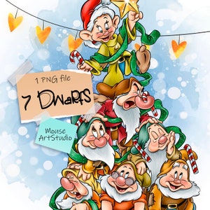 Christmas Tree with Gnomes, Christmas, Sublimation Design, Digital Illustration, Instant Download