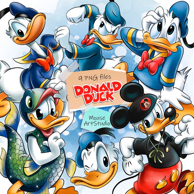 Donald Duck Hand Drawn - Etsy