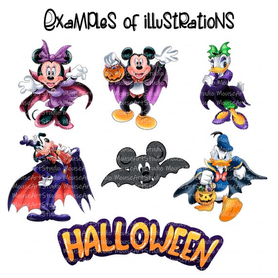 ヴァンパイア・ミッキーと仲間たちのハロウィン・クリップアート