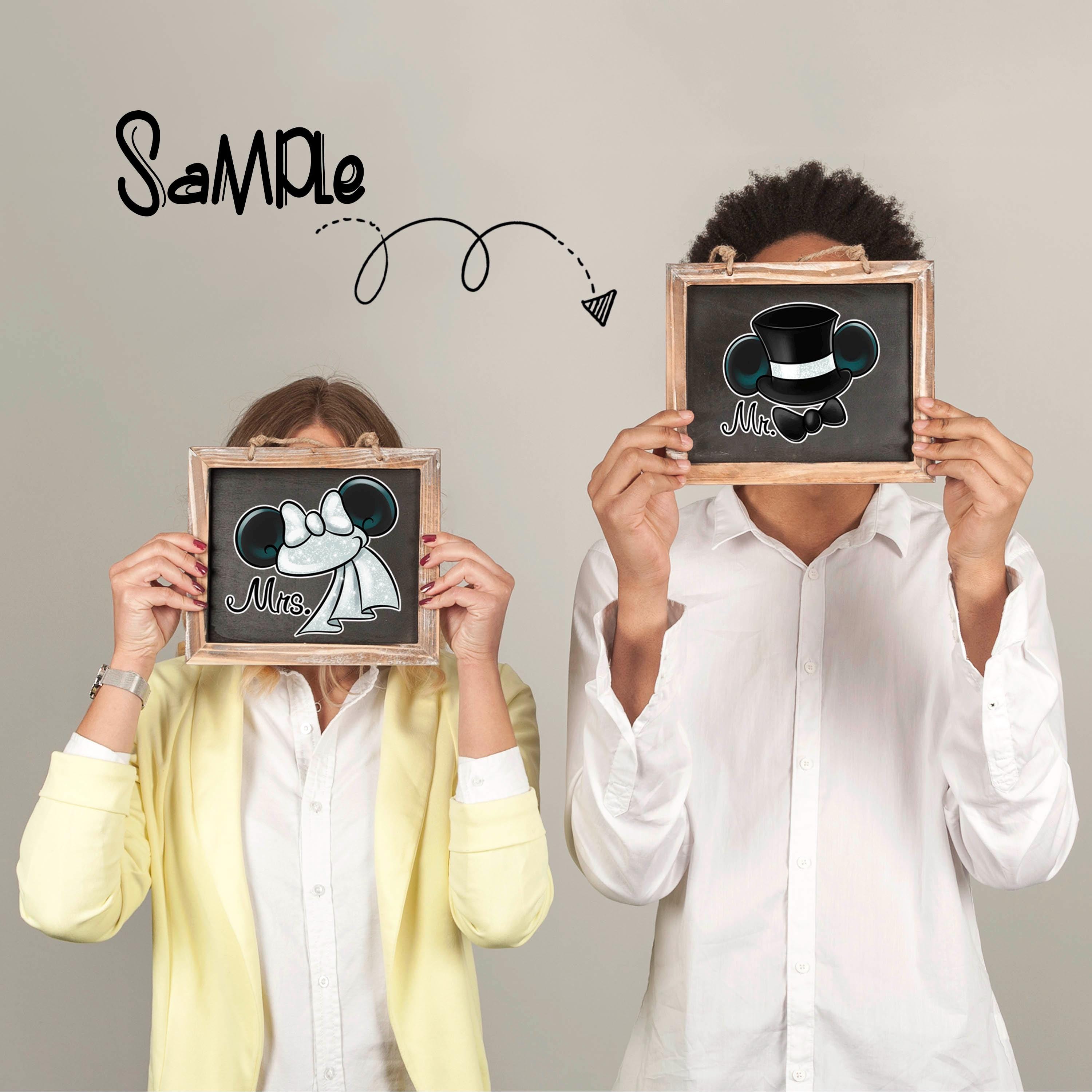 ミッキーとミニーの結婚式のデジタルクリップアート、新郎新婦、昇華