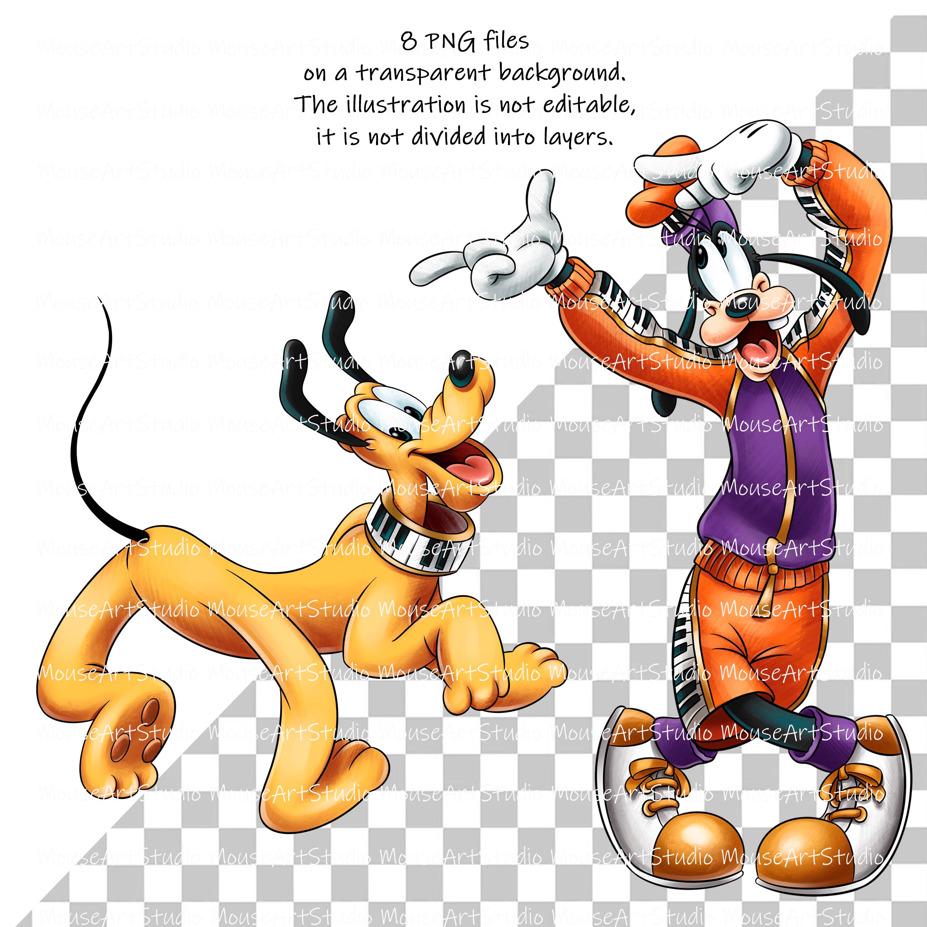 ミニーマウスとミッキーマウスのクリップアート：グーフィー、ドナルド