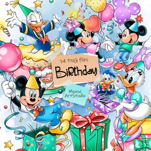 Proficiat met je verjaardag, cadeaus, ballonnen, cake, sublimatieontwerp, digitale afbeelding, Instant Download