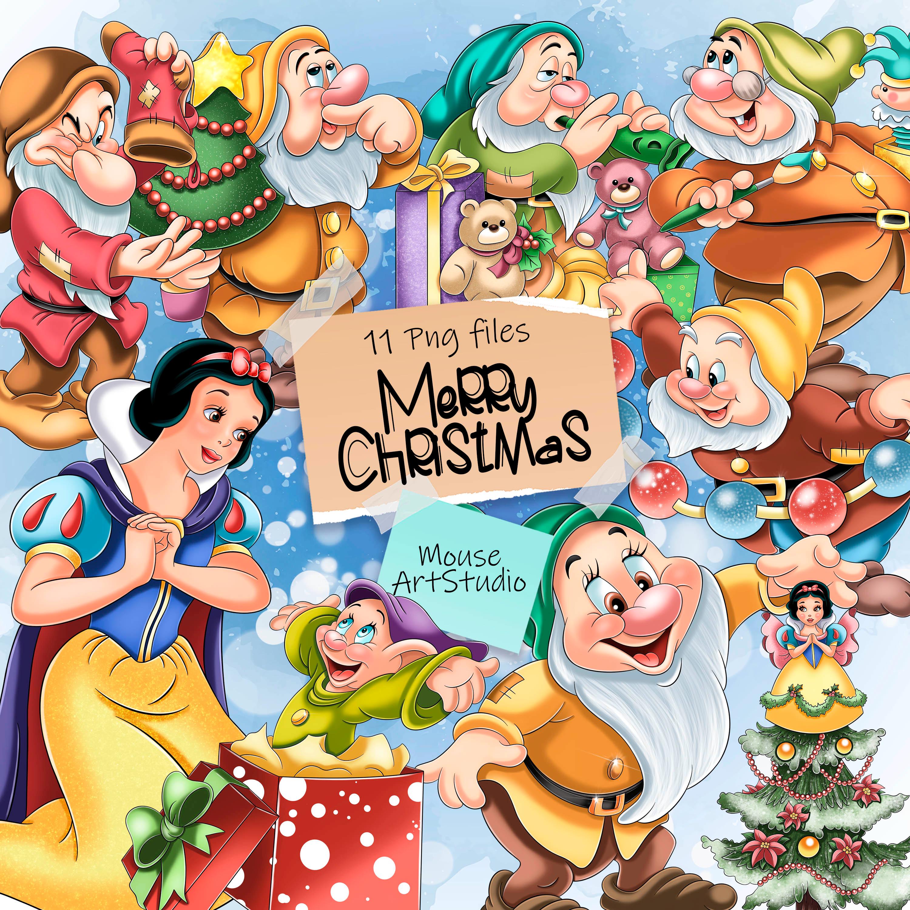 白雪姫と七人の小人、メリークリスマス、昇華デザイン、デジタル