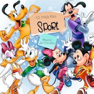Sports, Mickey and Friends, Sublimation Design, Digital Illustration, Instant Download