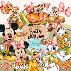 Buon compleanno, Topolino e amici, Design a sublimazione, Illustrazione digitale, Download immediato