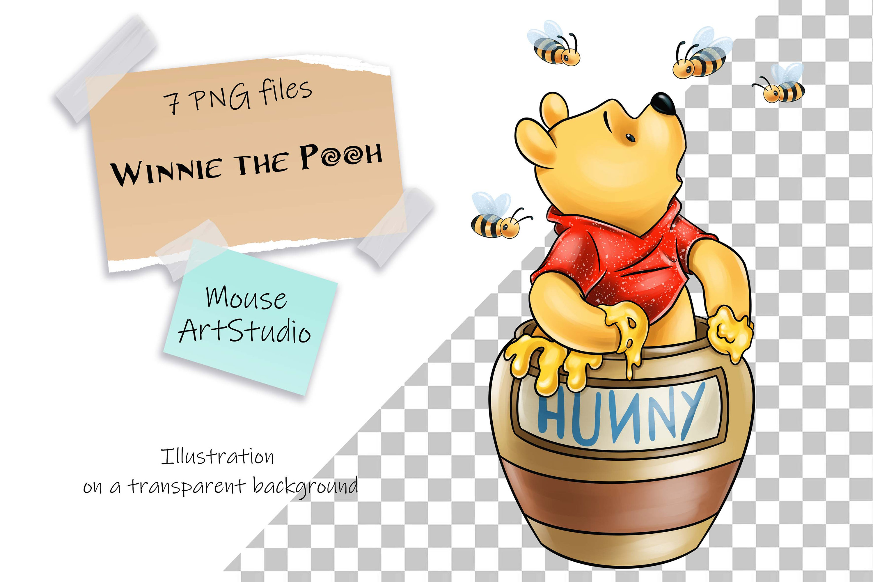 Winnie the Pooh Tigre PNG Tarro de miel Abejas Diseño de - Etsy México