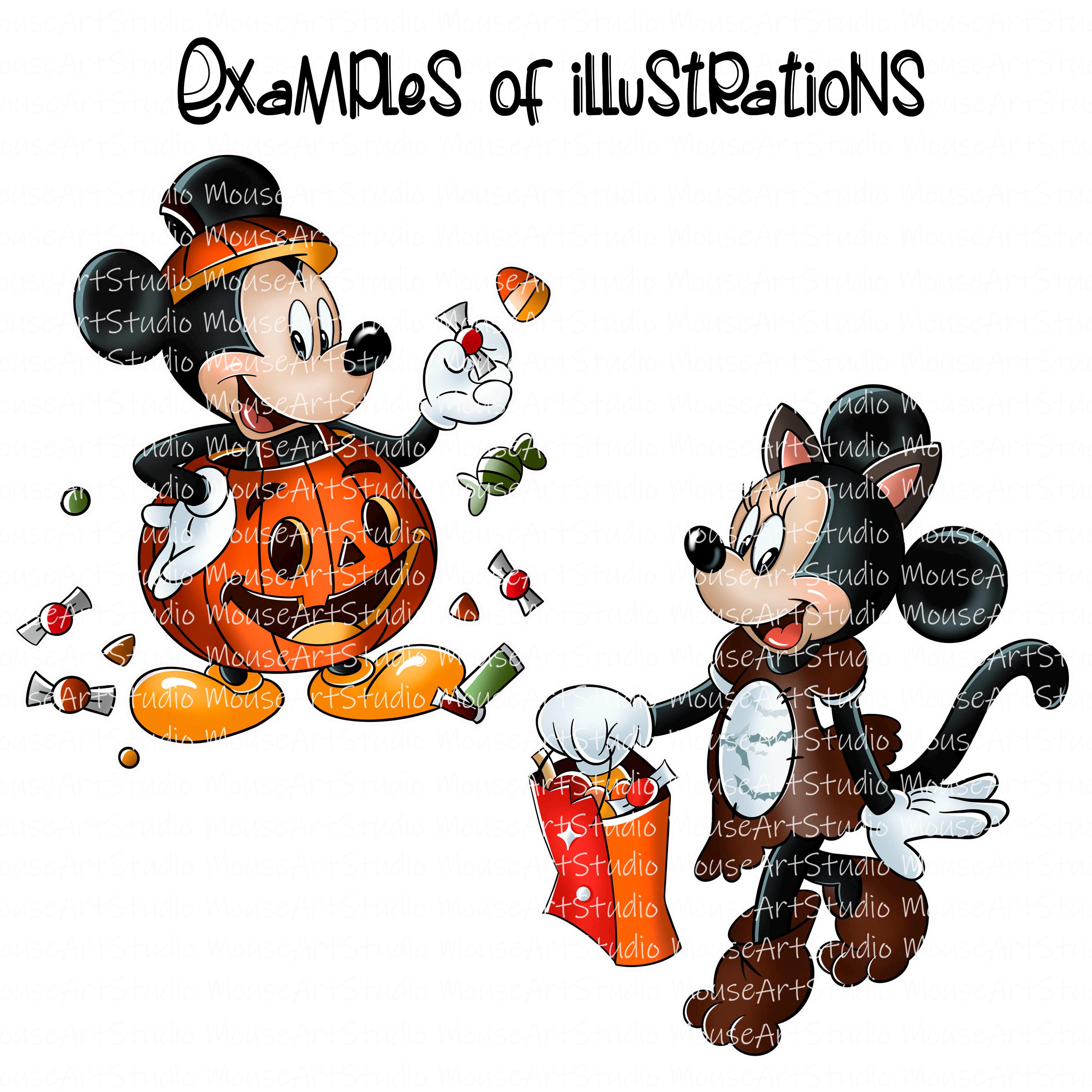 ハロウィン、ミッキーマウス、ミニーマウス、昇華デザイン、デジタル