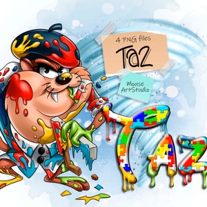 Taz PNG, Diable de Tasmanie, Taz-Mania, Illustration numérique, téléchargement immédiat image 1