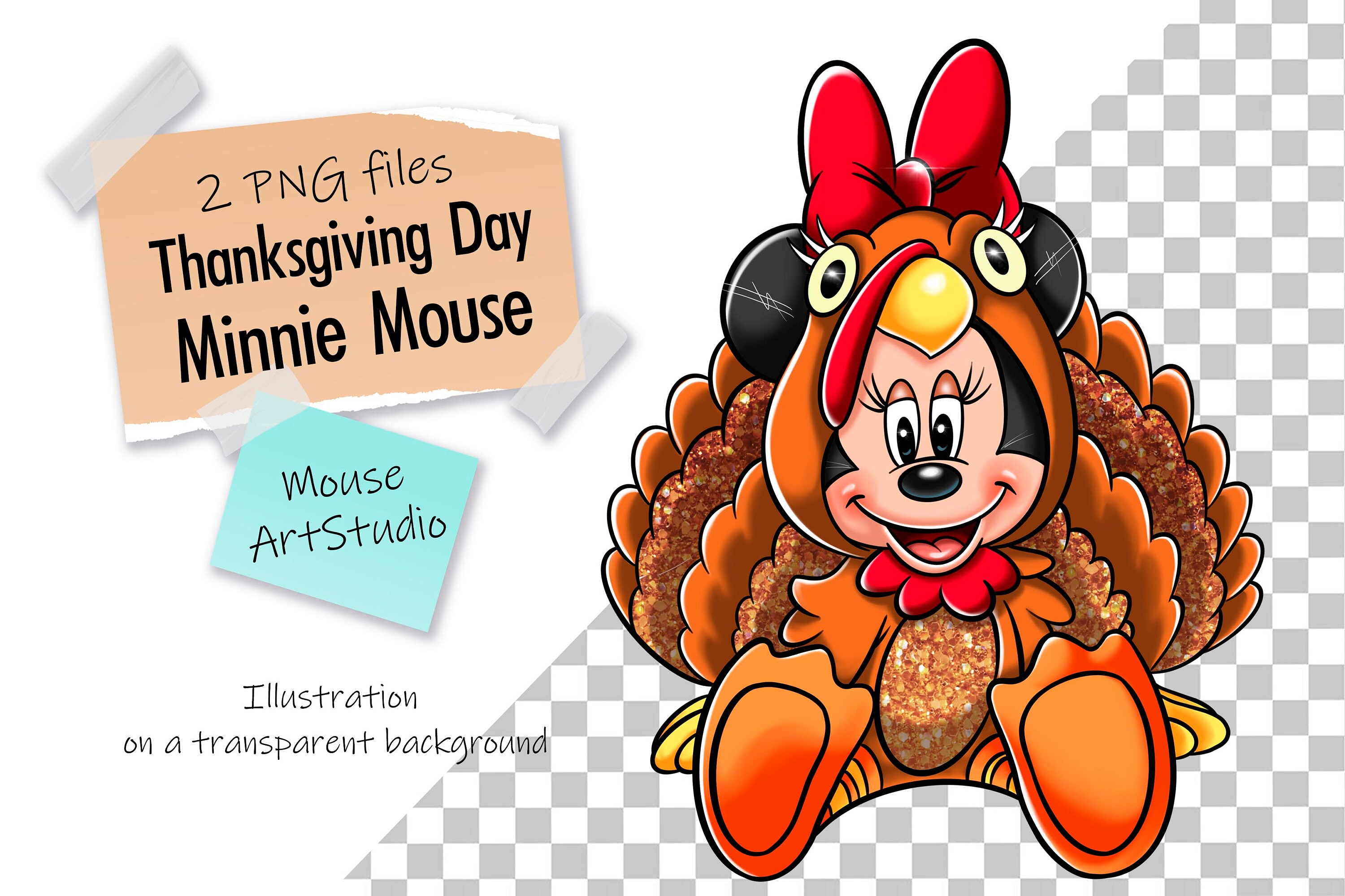 Thanksgiving Minnie Mouse PNG Turkey Sublimation Design - Etsy