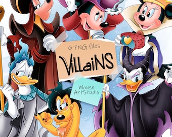 Villains, Halloween, Mickey and Friends, Sublimation Design, Digital Illustration, Instant Download