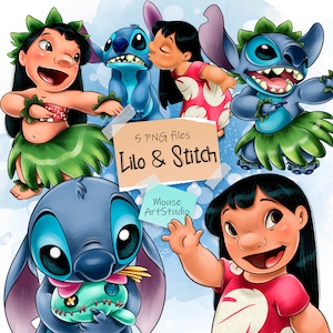 Lilo and Stitch, Sublimation Design, Digital Illustration, Instant Download