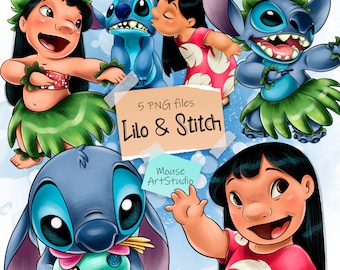 Lilo and Stitch, Sublimation Design, Digital Illustration, Instant Download