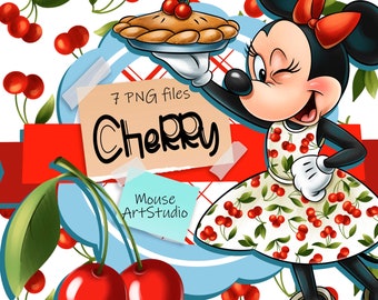 Cherry on the cake, Minnie Mouse, Sublimation Design, Digital Illustration, Instant Download