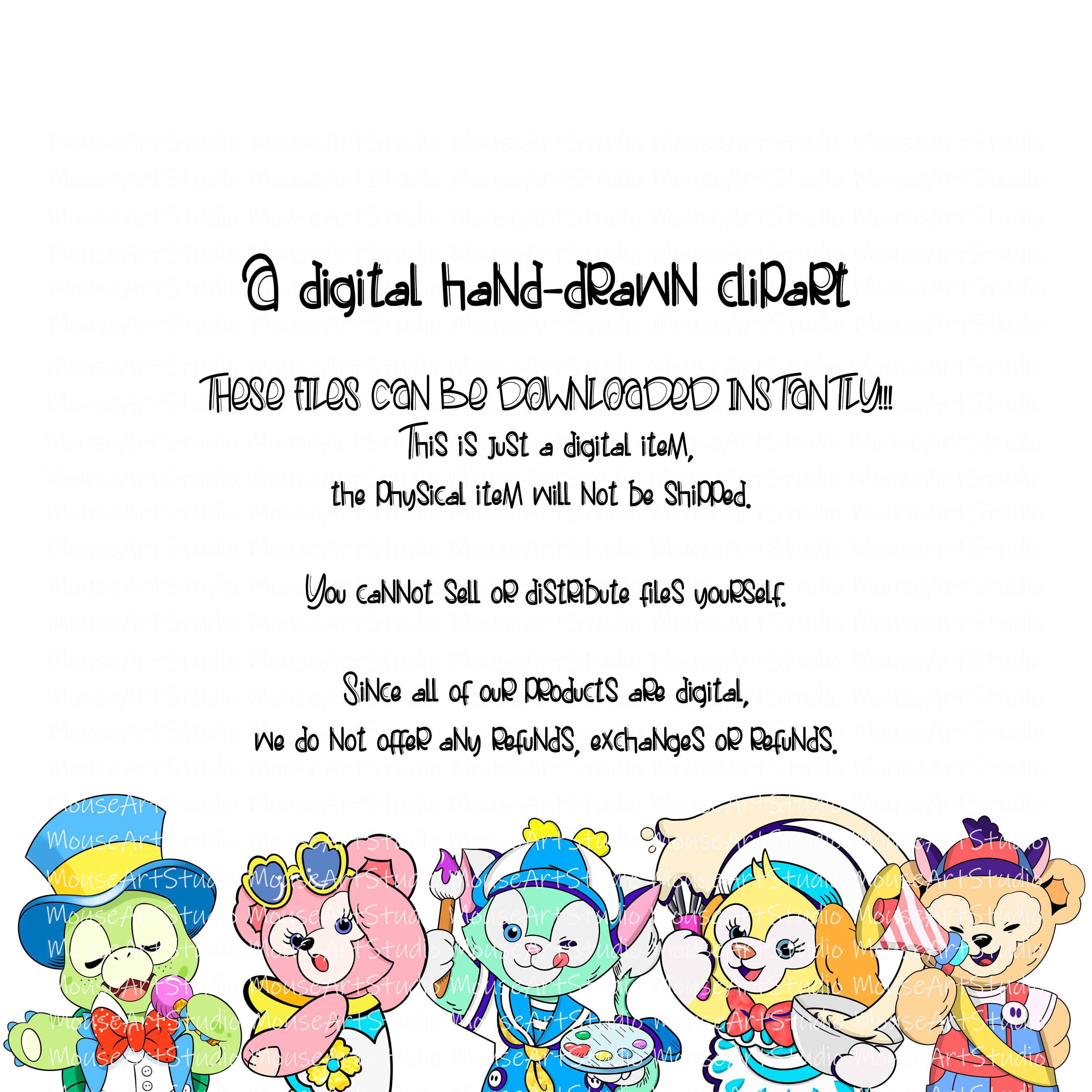 Digital Clipart, Cute Animals, Duffy and His Friends, Digital