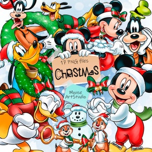 Mickey Mouse and his friends, Merry Christmas, Sublimation design, Digital illustration, Instant Download