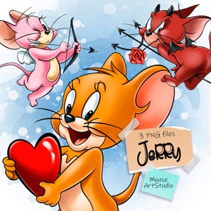 Jerry PNG, Mały Diabeł, Anioł, Szczęśliwych Walentynek, Projekt Sublimacji, Ilustracja Cyfrowa, Natychmiastowe Pobieranie