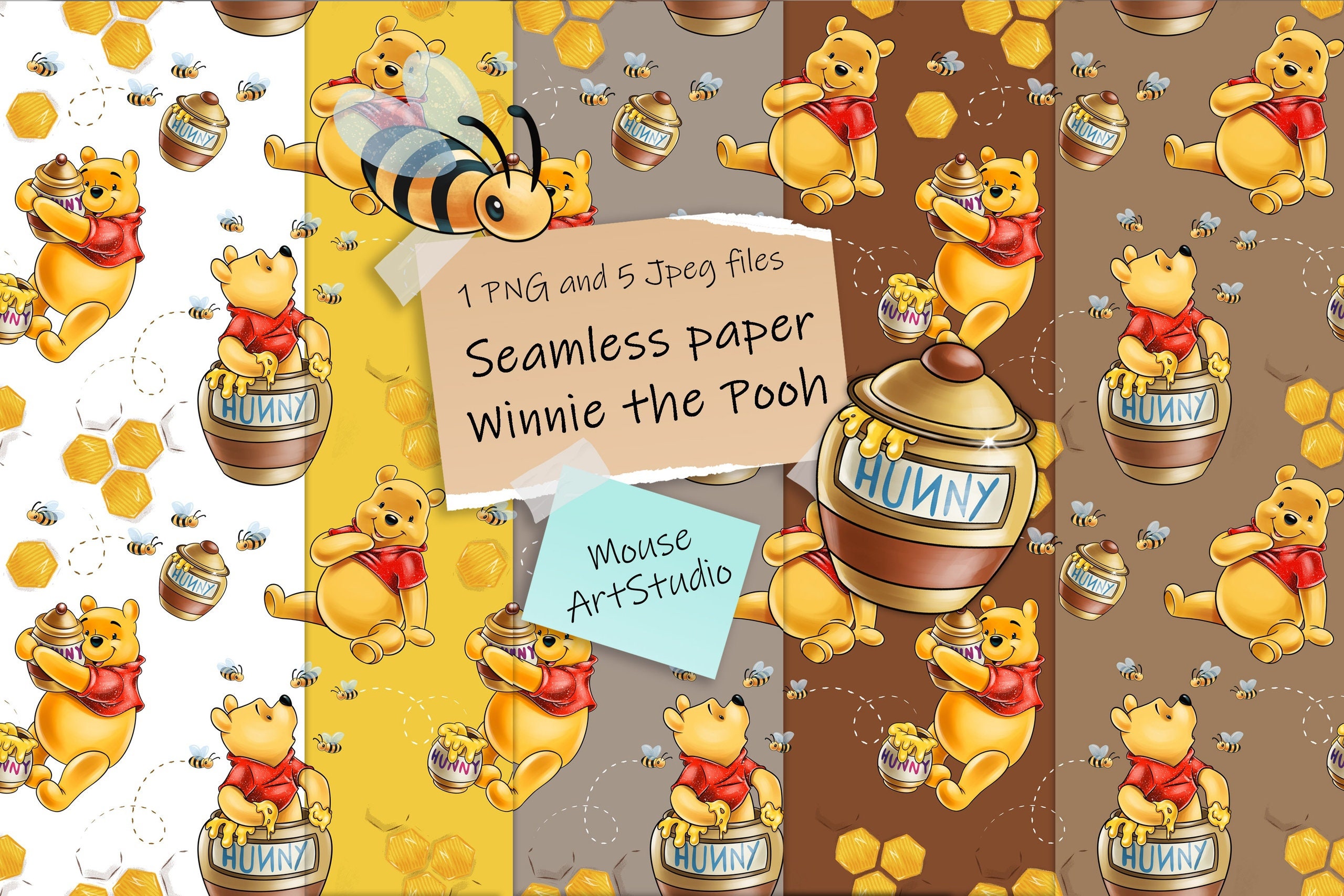 Classic Pooh Mint Wrapping Paper