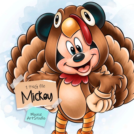 Happy Thanksgiving, Mickey, Sublimation Design, Digital Illustration, Instant Download