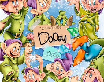 Mudito, Blancanieves y los siete enanitos, Impresión por sublimación, Archivo digital, Descarga instantánea