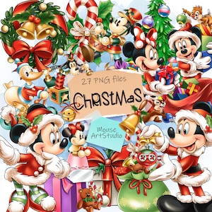 Mickey y Minnie, Navidad, Juguetes de madera, Regalos, Diseño de sublimación, Ilustración digital, Descarga instantánea